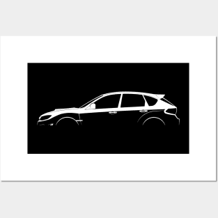 Subaru Impreza WRX STI Hatchback (GR) Silhouette Posters and Art